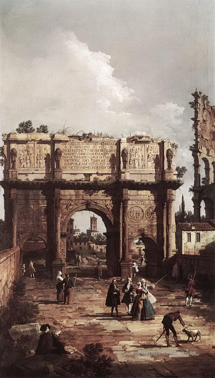 Rome l’arche de Constantine 1742 Canaletto Venise Peintures à l'huile